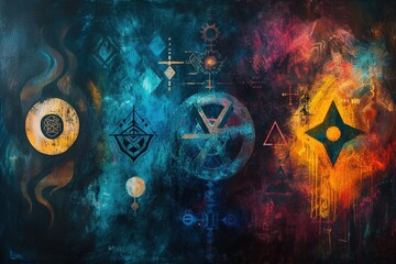 Symbols and glyphs Background.