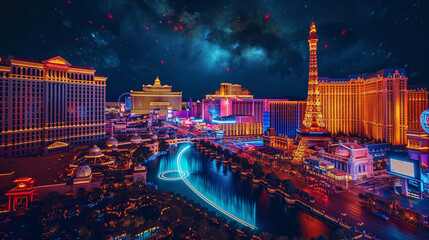Glittering Vegas Nights - obrazy, fototapety, plakaty