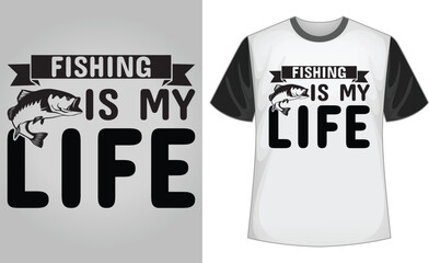 fishing is my life - Fishing typography T-shirt vector design. motivational and inscription quotes.
perfect for print item and bags, posters, cards. isolated on black background
