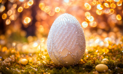 Beautiful Easter eggs for the holiday. Selective focus.
