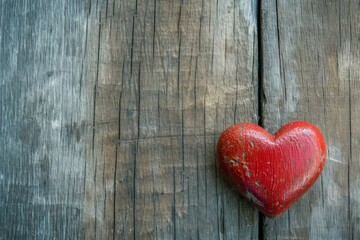 Wooden heart. Background with selective focus and copy space