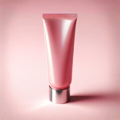 Luxury Skincare Gel Cream Container Mockup, Pink cosmetic treatment