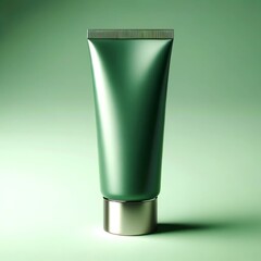 Premium green Skincare Packaging Design, Gel Creme Mockup, AI