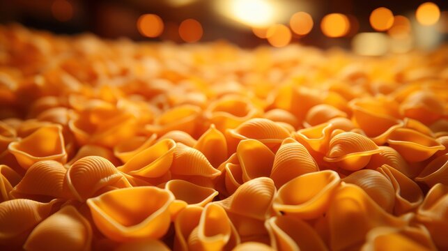 close up of uncooked italian conchiglie