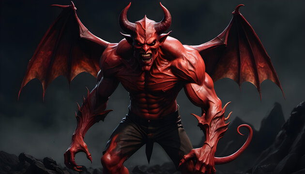 whole body evil in the dark, devil illustration