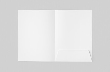 White paper file folder mockup., inside.