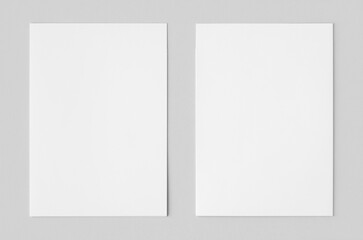 White paper file folder mockup., cover and backside.