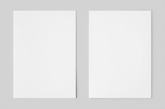 White paper file folder mockup., cover and backside.