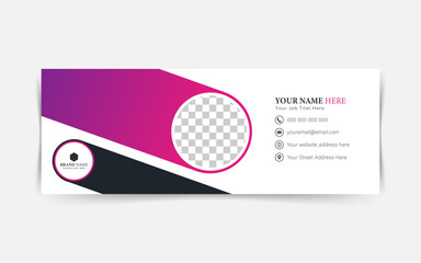 Vector email signature or email footer and personal social media Facebook cover design template