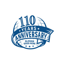 110 years anniversary design template. 110th logo. Vector and illustration.
