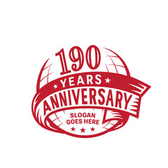 190 years anniversary design template. 190th logo. Vector and illustration.
