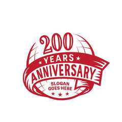 200 years anniversary design template. 200th logo. Vector and illustration.

