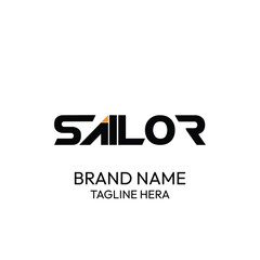 Sailor brand name. white background.