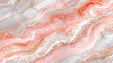 Close-Up of Pink and White Marble With Intricate Veins