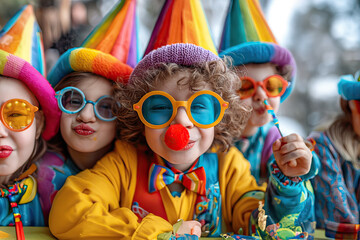 Happy Kids in Costume for a Birthday Fiesta