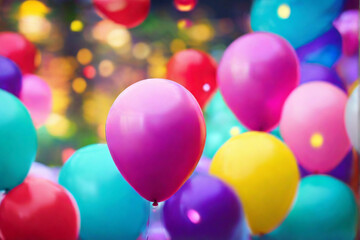 Fototapeta na wymiar Colorful Bokeh Balloons, multicolor, bokeh, background