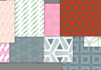Collection of seamless geometric minimalistic patterns
