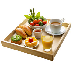 morning breakfast service with tray-
