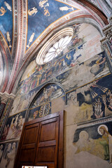 Obraz premium Interior of the Basilica of Santa Caterina d'Alessandria in Romanesque and Gothic style construction began in 1369 Galatina Italy