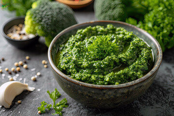 Broccoli Rabe Pesto Infused with Mediterranean Flavors