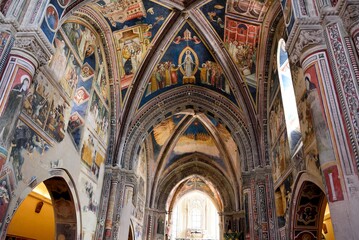 Fototapeta premium Interior of the Basilica of Santa Caterina d'Alessandria in Romanesque and Gothic style construction began in 1369 Galatina Italy
