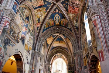 Interior of the Basilica of Santa Caterina d'Alessandria in Romanesque and Gothic style...