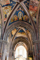 Interior of the Basilica of Santa Caterina d'Alessandria in Romanesque and Gothic style...