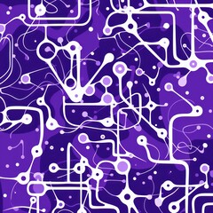violet and white simple wiring diagram, invert colors vector illustration pattern 