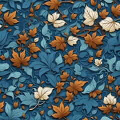 abstract floral background in cream and blue