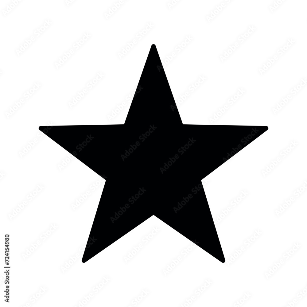 Wall mural star icon, black symbol, star vector sign