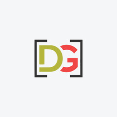 letters dg text logo design vector