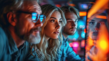 Obraz premium Businesspeople having an online meeting in office Generative AI