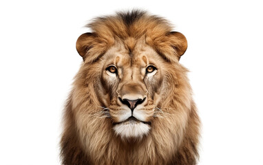 Lion Front Look Isolated on png Background	