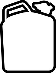 Jerrycan, canister icon in line style pictogram isolated on transparent background. petrol, gasoline, fuel or oil can symbol. black diesel plastic empty water canister vector for apps, website - obrazy, fototapety, plakaty