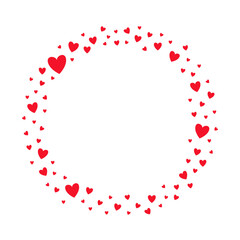 Heart vector shapes circle frame clipart element. Valentine's Day romantic symbol illustration design