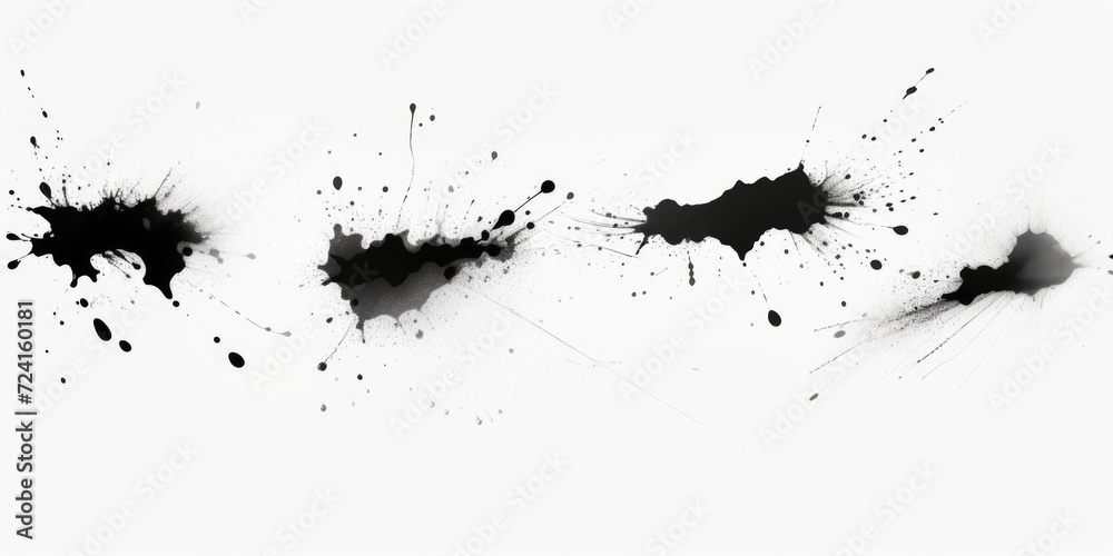 Aufkleber a captivating black and white photograph showcasing ink splatters. perfect for adding a touch of art