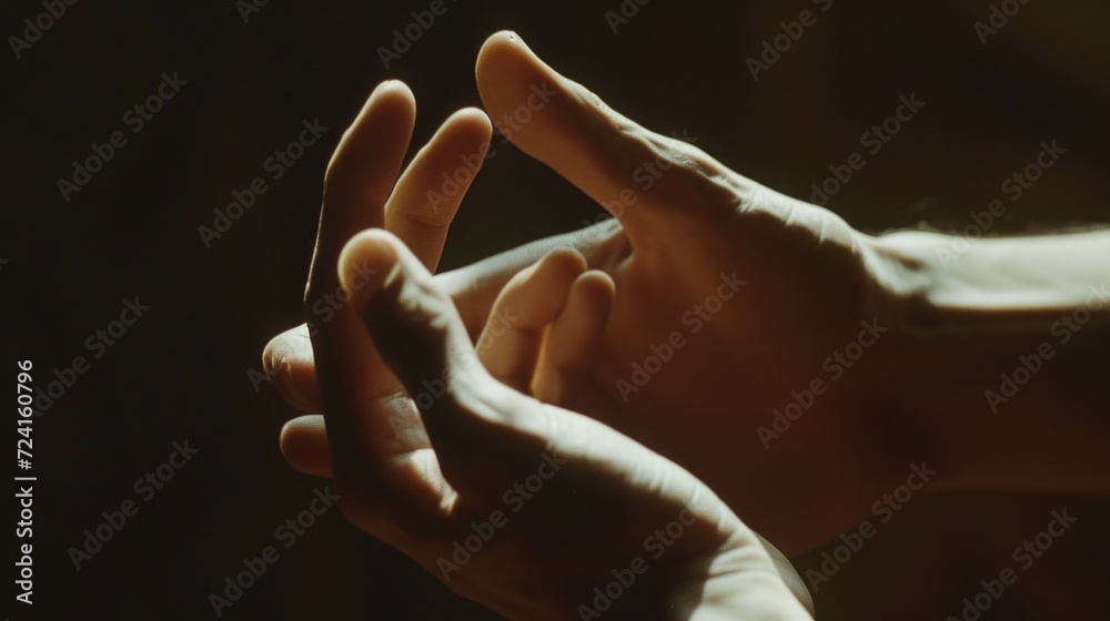 Aufkleber Close up of a person's hands holding an object. Versatile image suitable for various contexts