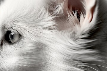 A detailed view of a white dog's face. Can be used for pet-related articles or advertisements