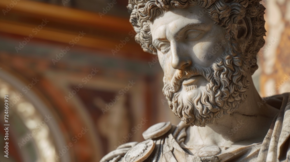Aufkleber a statue depicting a man with a beard. suitable for various artistic and historical projects