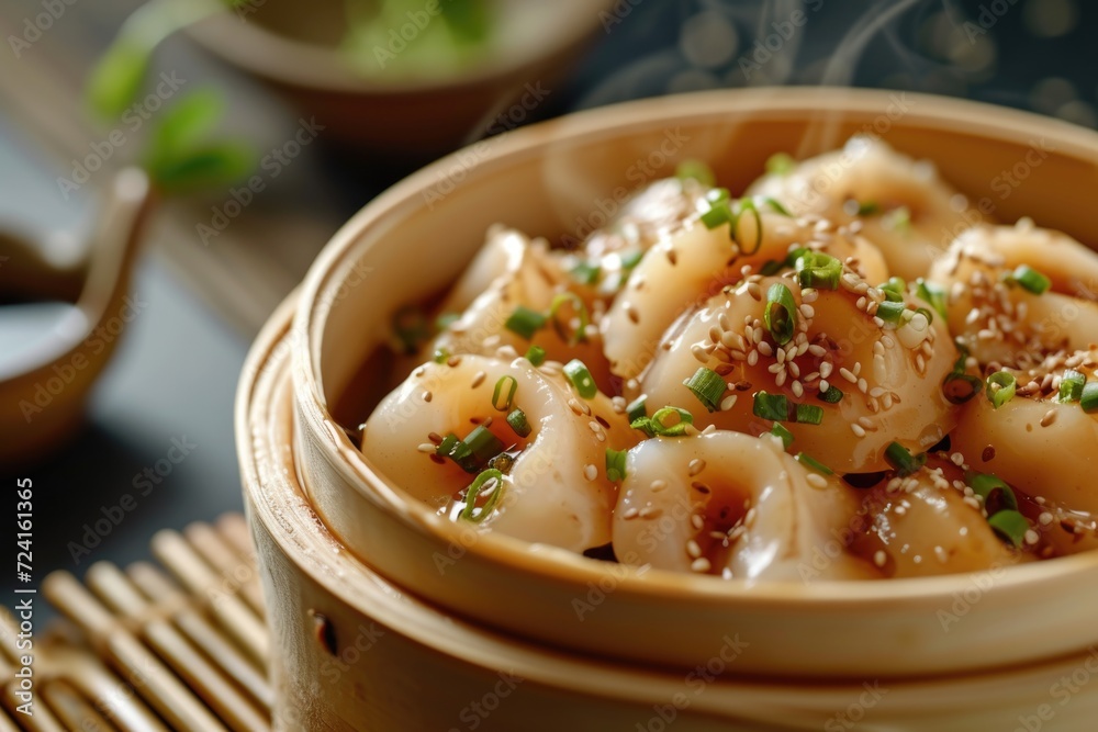 Aufkleber a simple image of a bowl of food placed on top of a table. this versatile picture can be used to sho