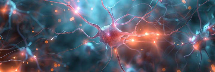 Abstract image of neurons, nerve cells - thinking process concept