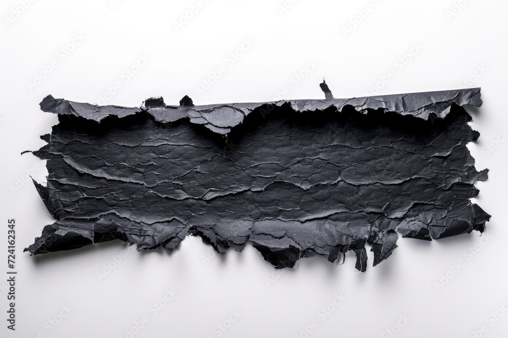 Poster A piece of black paper that has been torn off. Great for adding texture and depth to design projects
