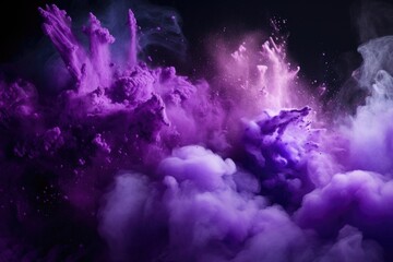 Fototapeta premium A vibrant purple and black background with swirling smoke in the air. Perfect for adding a touch of mystery and intrigue to any project