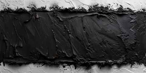 A piece of black paint on a white wall. Can be used for interior design projects or as a background for text or graphics