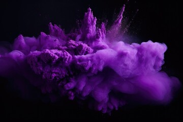 A purple cloud of smoke suspended in the air. Suitable for various uses