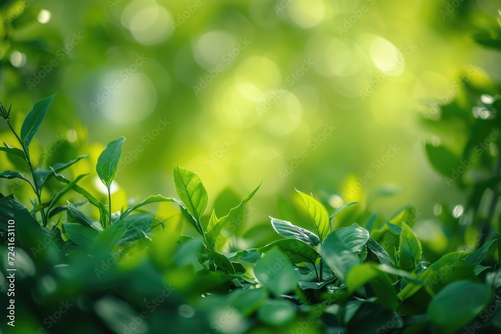 Aufkleber a close up view of a leafy plant with a blurred background. suitable for nature-related projects and