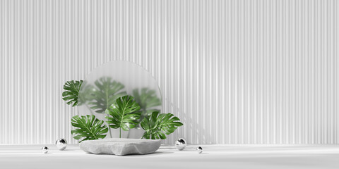 Podium White For Product Display Showcase Advertising 3D Rendering 