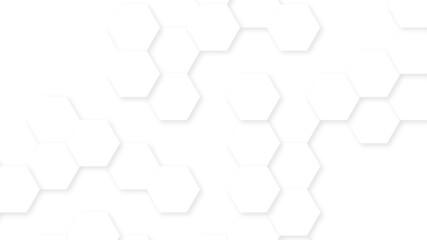 Abstract White Hexagonal Background. Luxury White Pattern. Vector Illustration. 