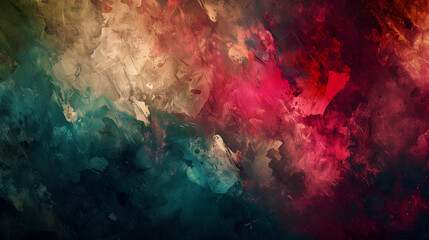 Abstract Painting With Red, Green, and Blue Colors - obrazy, fototapety, plakaty