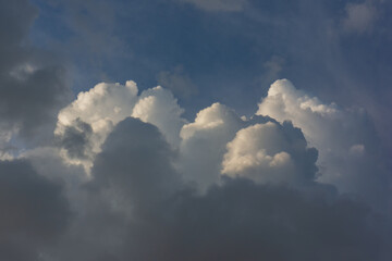 Group of White Clouds in the Thunderstorm.